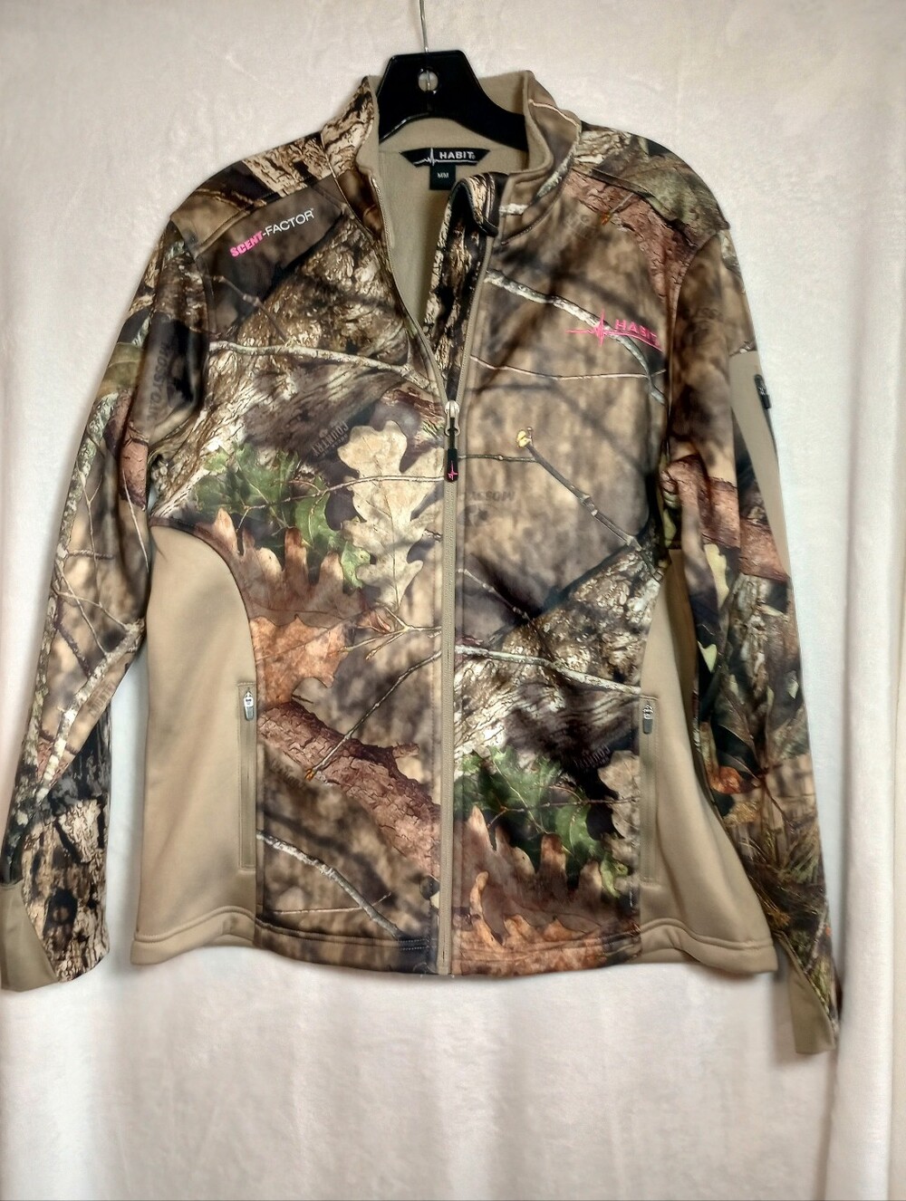 HABIT Scent Factor Woods Camo Full Zip Hunting Jacket Mossy Oak Break Up Country